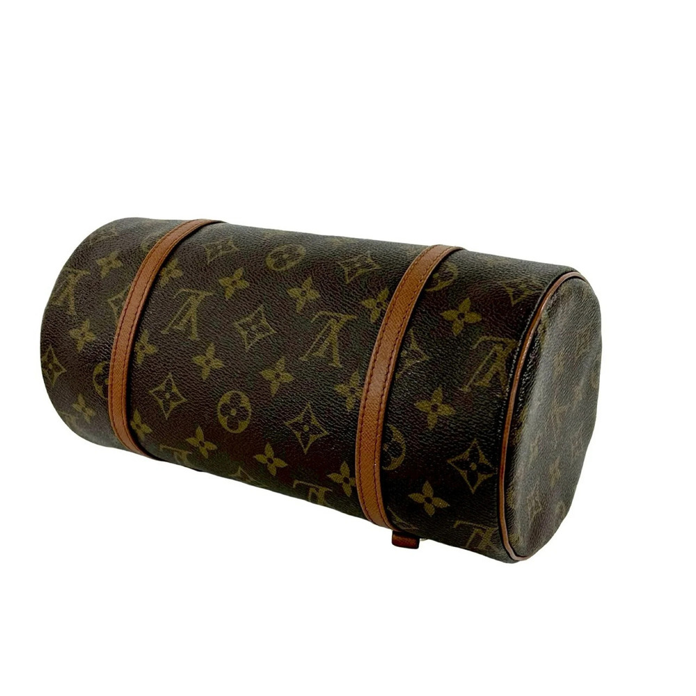 LOUIS VUITTON Authentic Vintage Brown Monogram Leather Papillon 26 Boston Bag - Picture 8 of 9